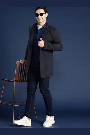 Mast & Harbour Solid Hip Length Overcoat