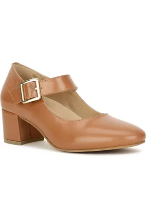 Bata Round Toe Block Heel Mary Janes