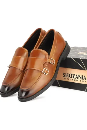 SHOZANIA Men Buckle Detail Leather Formal Loafers