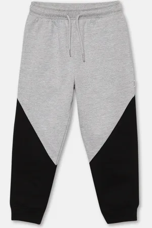mackly Boys Regular Fit Colourblocked Pure Cotton Joggers