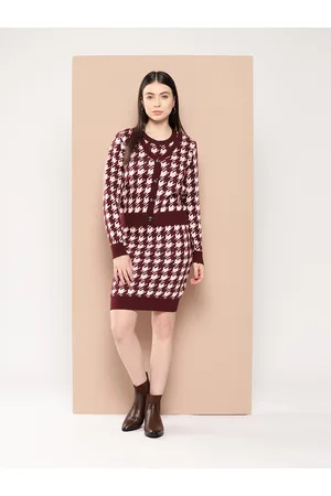 Chemistry Houndstooth Pattern Acrylic 3-Piece Co-Ords Set