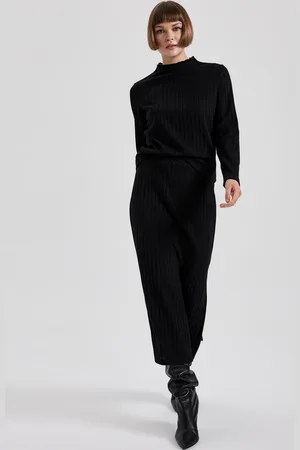 DeFacto Slit Detail Straight Midi Skirt