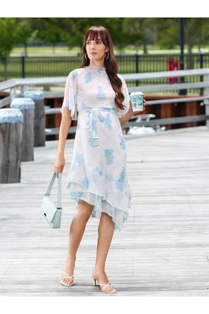 AND White Floral Midi Dress