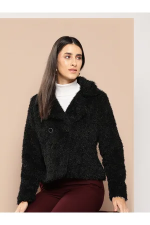 Chemistry Women Sherpa Jacket With Notched Lapel Collar