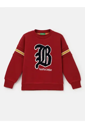 Benetton Boys Typographic Printed Pullover Sweatshirt