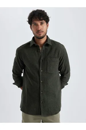 DeFacto Patch Pocket Spread Collar Casual Shirt