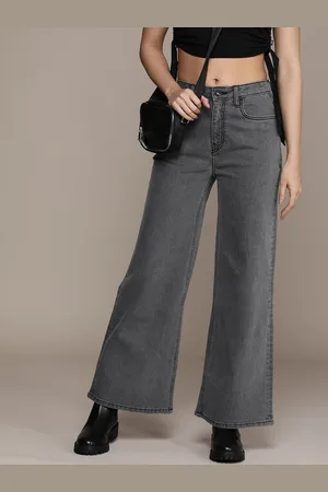 Roadster The Life Co. Wide Leg Fit Light Fade Stretchable Mid-Rise Jeans