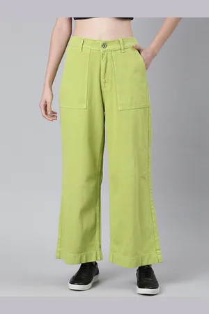 SHOWOFF Women Mid Rise Wide Leg Clean Look Stretchable Jeans