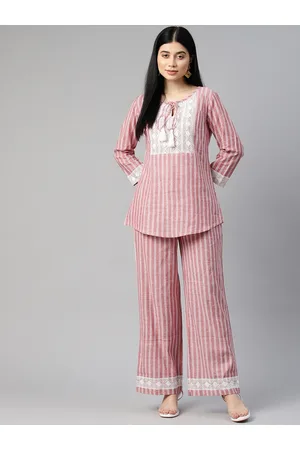 Cottinfab Women Yoke Design Cotton Top with Trousers