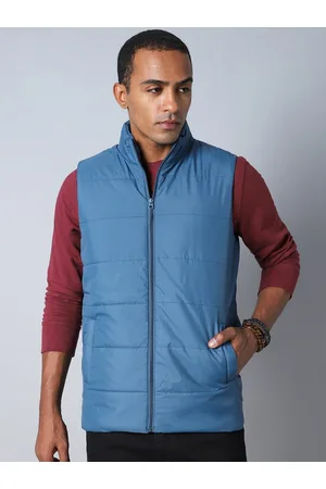 High Star Men Blue Colourblocked Outdoor Bomber Jacket
