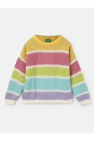 Benetton Girls Colourblocked Pullover
