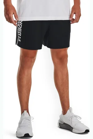 Under Armour Men Qualifier 5" Wordmark Brand Logo Printed Loose-Fit Sports Shorts