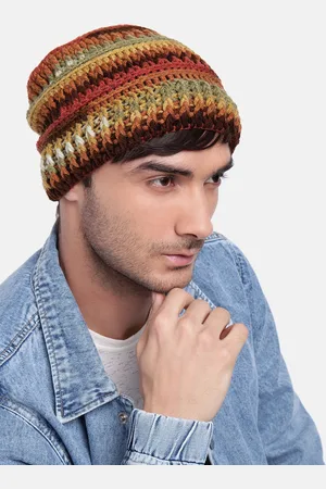 Magic Needles Men Self Design Crochet Beanie
