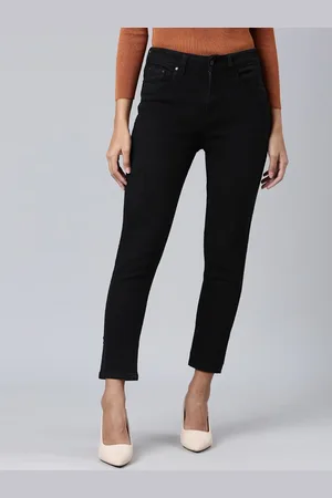 SHOWOFF Women Mid Rise Clean Look Boyfriend Fit Cropped Jeans
