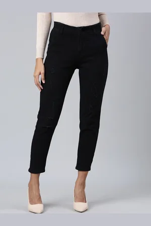 SHOWOFF Women Mildly Distressed Mom Fit Stretchable Jeans