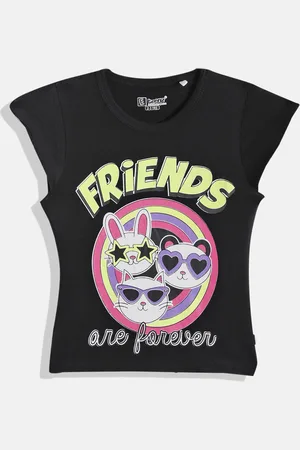 Eteenz Girls Printed Premium Cotton T-shirt