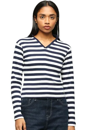 Pepe Jeans Striped Cotton Polo Collar Slim Fit T-shirt