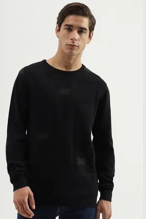 Benetton Geometric Printed Cotton Pullover Sweater
