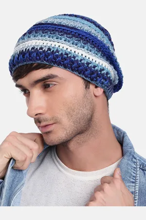 Magic Needles Men Self Design Crochet Beanie