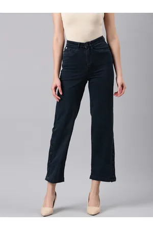 SHOWOFF Women Mid Rise Clean Look Straight Fit Stretchable Jeans