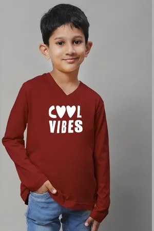 Friskers Boys Typography Printed Long Sleeves Pure Cotton T-shirt