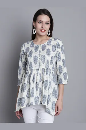Rajnandini Floral Printed Pure Cotton A-Line Top