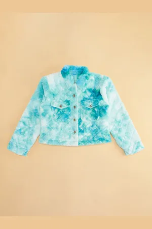 Pantaloons Girls Tie and Dye Quilted Jacket