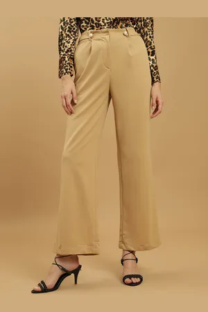 BEATNIK Women Slim Fit High-Rise Pleated Trousers