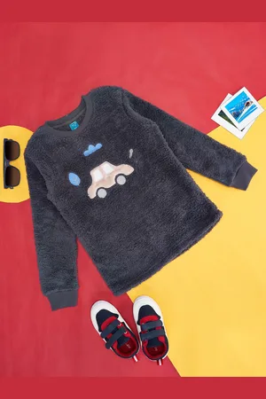 Pantaloons Boys Graphic Printed Round Neck Pullover Sweater