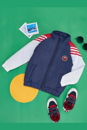 Pantaloons Boys Colourblocked Bomber Raglan Sleeves Jacket