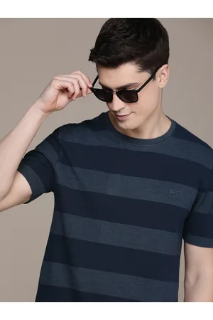 French Connection Striped Polo Collar Pure Cotton T-shirt