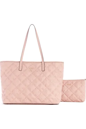 Guess Floral Textured Oversized Structured Shoulder Bag with Quilted Detail