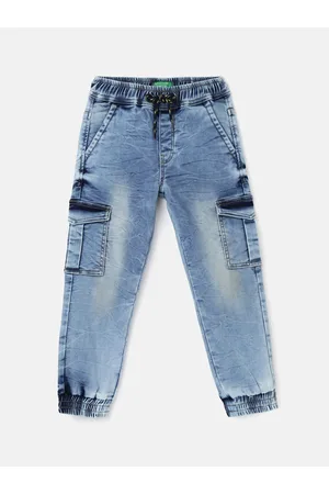 Benetton Boys Mid-Rise Heavy Fade Joggers
