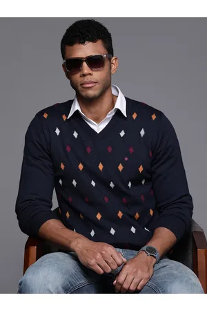 Louis Philippe Self-Design Smart Casual Pullover