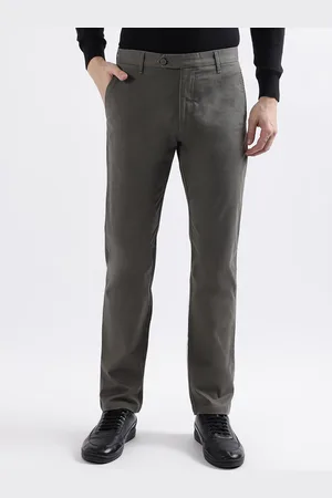 ICONIC Men Slim Fit Mid-Rise Cotton Formal Trousers
