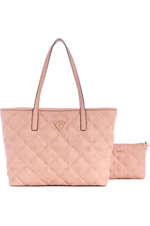 Guess Floral Textured Structured Shoulder Bag with Quilted Detail