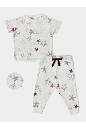 MiArcus Kids Printed Pure Cotton T-shirt with Pyjamas
