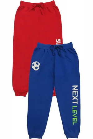Clothe Funn Boys Pack Of 2 Typography Printed Pure Cotton Joggers