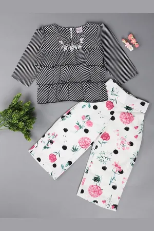 V-Mart Girls Striped Top with Skirt