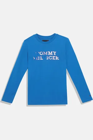 Tommy Hilfiger Boys Typography Printed Long Sleeves Pure Cotton T-shirt