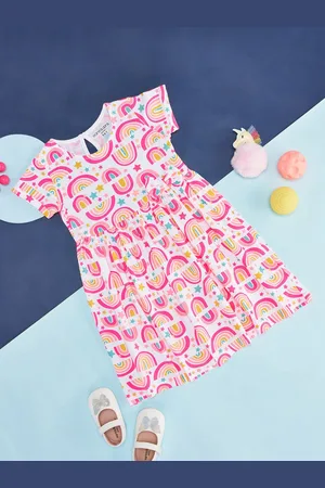 Pantaloons Girls Conversational Printed Cotton Fit & Flare Dress