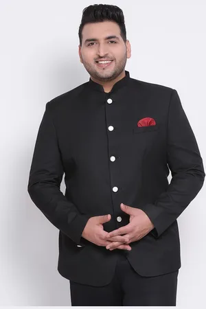 Hangup Men Black Bandhgala Blazer