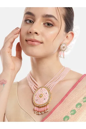 Anouk Women Gold-Plated Kundan Studded Layered Necklace with Earrings