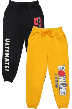 Clothe Funn Boys Pack Of 2 Typography Printed Pure Cotton Joggers