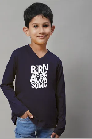 Friskers Boys Typography Printed Long Sleeves Cotton Lycra T-shirt