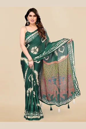 Mirchi Fashion Tie and Dye Block Print Saree