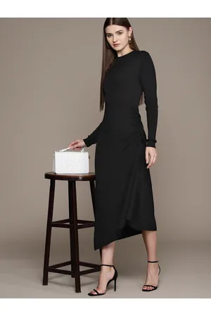 Bebe Women All Day Ribbed Asymmetric Hemline Sweater Dress