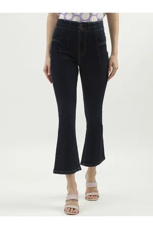 Benetton Women Clean Look Bootcut High-Rise Jeans