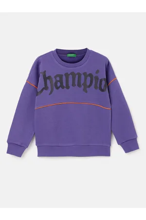 Benetton Boys Typographic Printed Pullover Sweatshirt