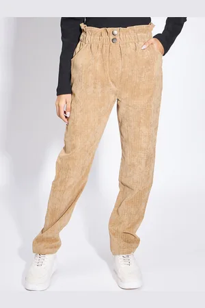 luyk Girls Checked Cotton Smart High-Rise Wrinkle Free Trousers